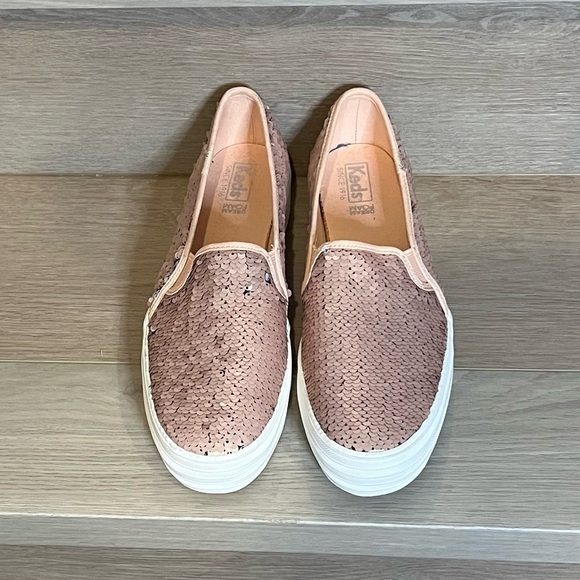 Rare KEDS Rose Gold Sequin Transformer Slip-On Sneakers - Size 8.5 - Picture 6 of 16